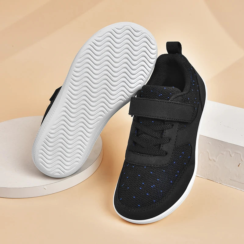 Chaussures enfants à bout large, pieds nus, pour garçons et filles, baskets bébé légères en maille, chaussures de tennis artificielles pour tout-petits