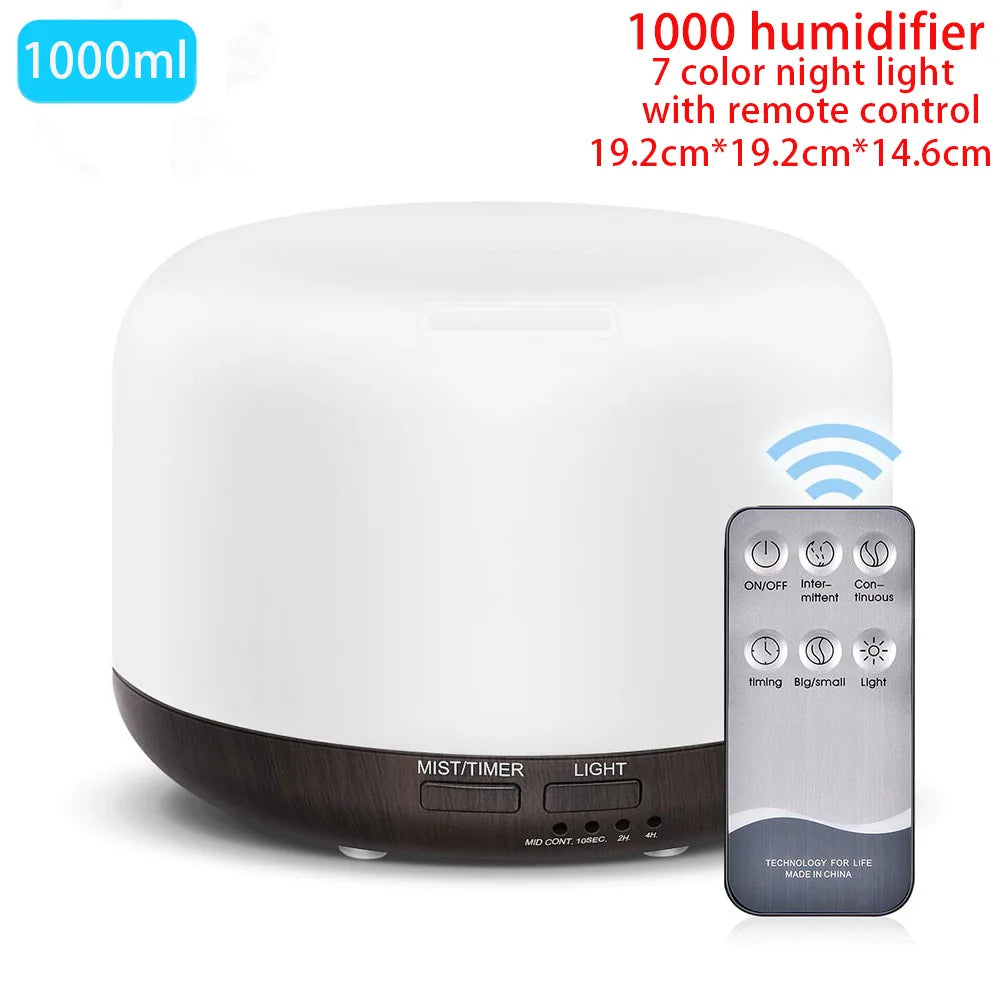 Aroma-Diffusor Ätherisches Öl Aromatherapie Ultraschall-Luftbefeuchter Automatische Fernbedienung Luftbefeuchter 300 500 1000ml