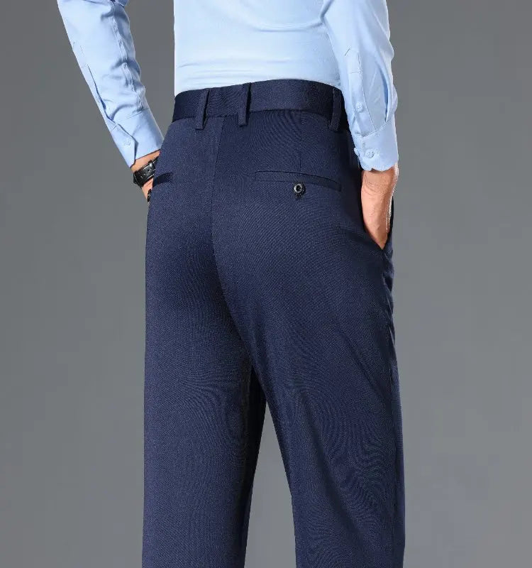 Herren große Größen klassische Anzughose hohe Elastizität knitterarm elegant leger gerades Bein Business Alltagshose