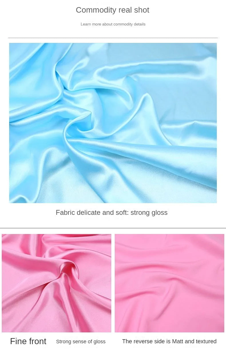 Tissu Satin Micro Élastique Haute Densité Au Mètre pour Vêtements Robes Pyjamas Costumes Couture DIY Doux Lisse Opaque Brillant