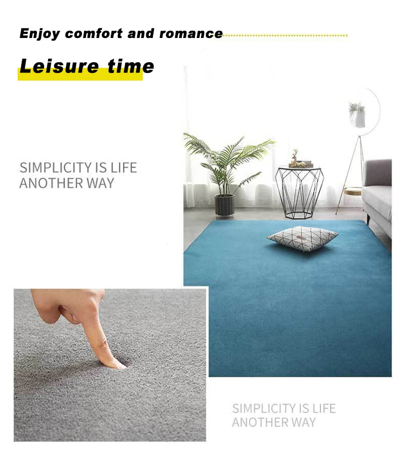 VIKAMA Tapis Moderne en Velours de Corail Doux Antidérapant pour Salon Chambre Grand Tapis de Jeu pour Enfants Tapis de Sol pour la Décoration Intérieure