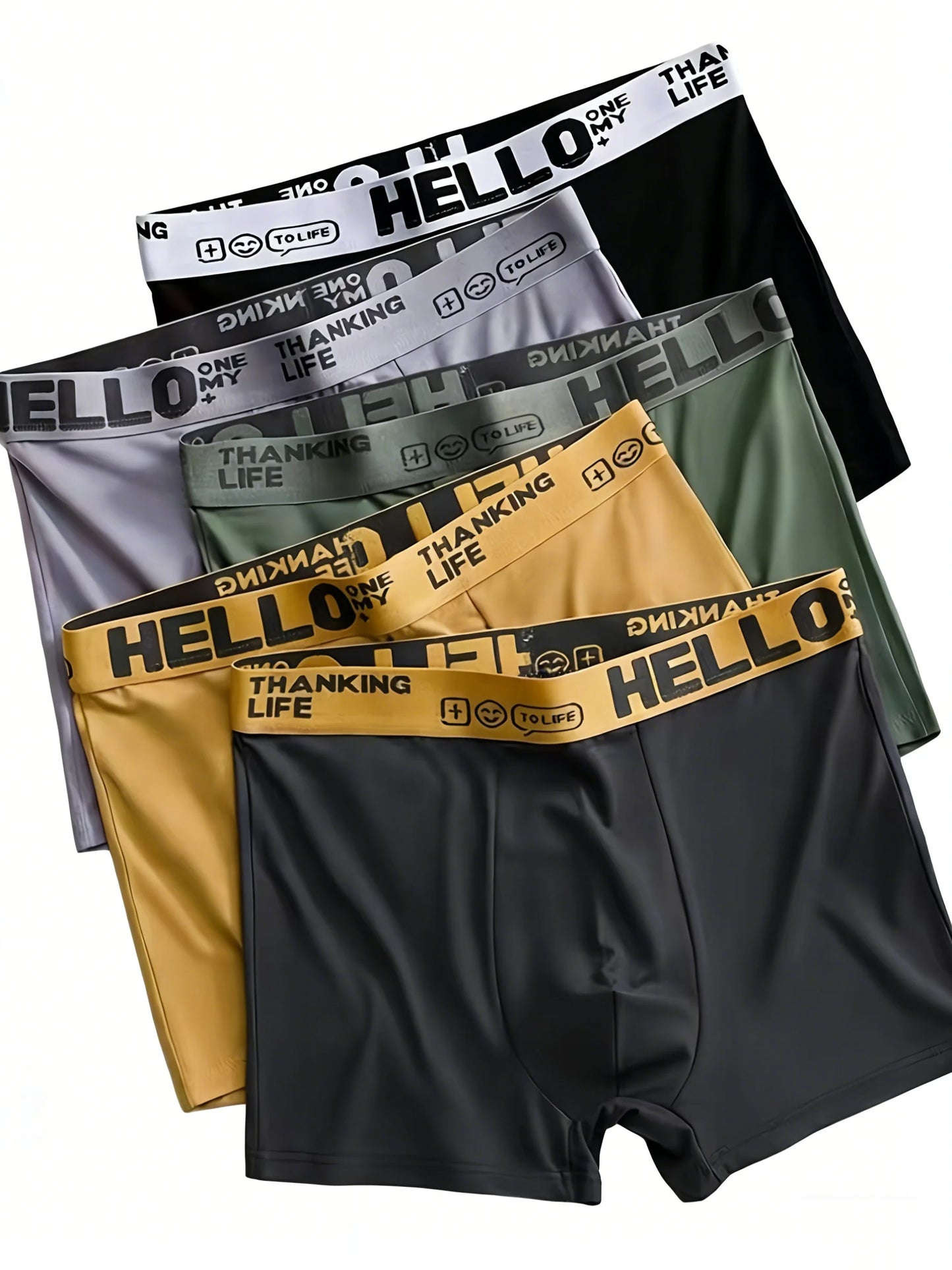 10 Pieces Men Underwear Quick Drying Stretchy Boxer Fshion Boy's Underpant Casual Sports Underwear High Stretch Trendy Panties