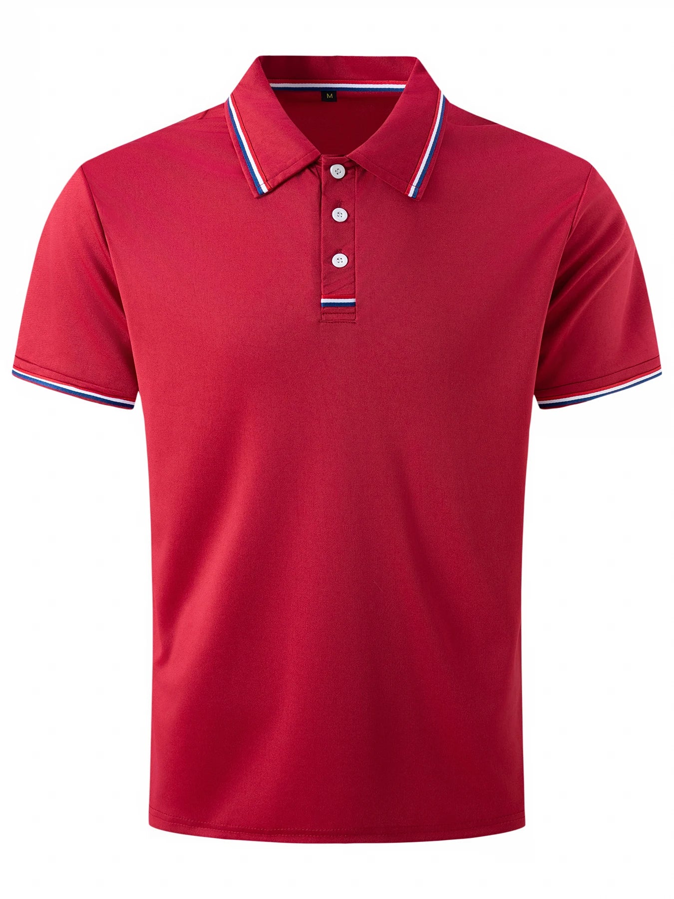 Men's Quick-Drying Solid Color Polo Shirt Summer Elastic Collared Short-Sleeved Sports T-Shirt for Active Wear
