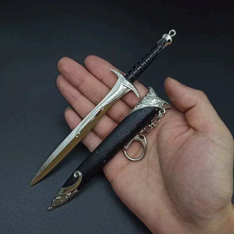 18-22cm Seigneur des Anneaux Arme Médiévale Glamdring Aragorn Narthil Épée Métal Katana Samouraï Porte-clés Ornements Cadeaux Jouet