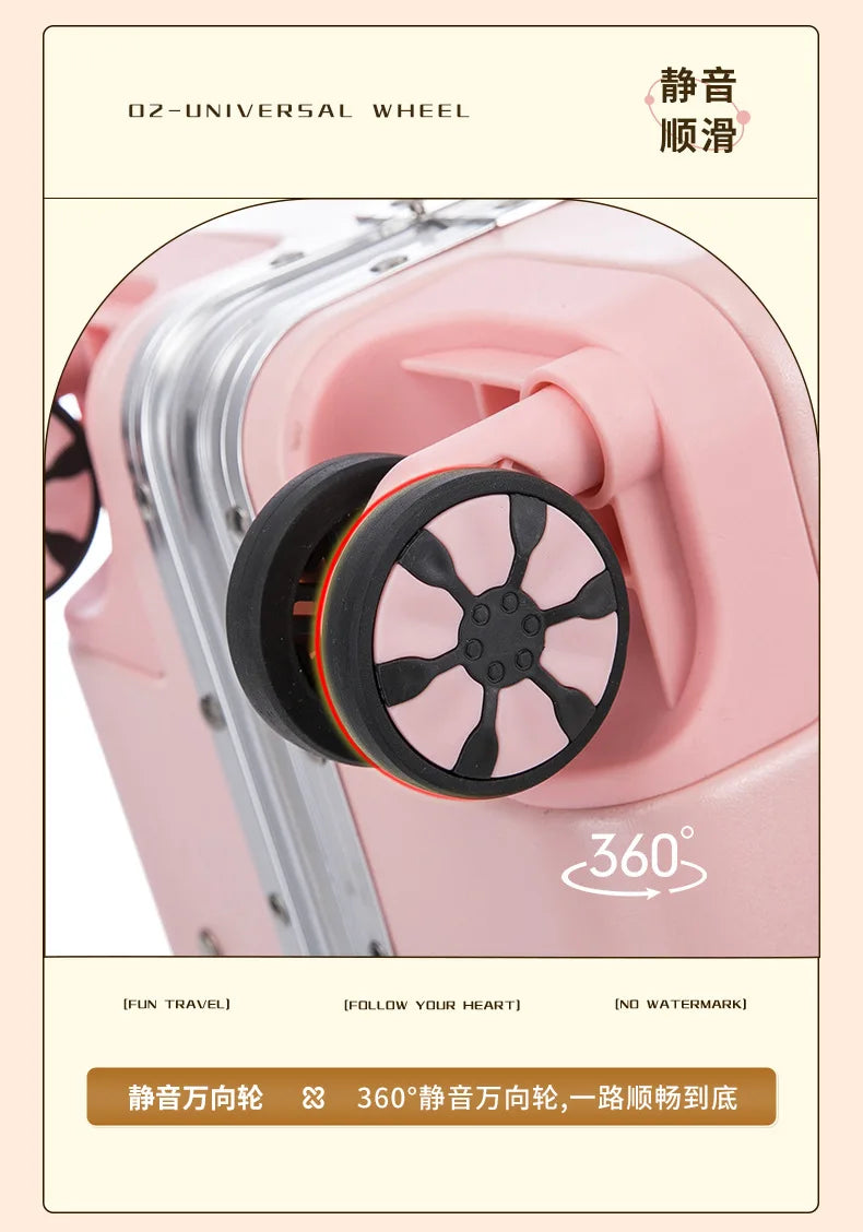 Nouvelle valise trolley universelle à roulettes 18 pouces 2024, sac de maquillage cabine pour hommes et femmes