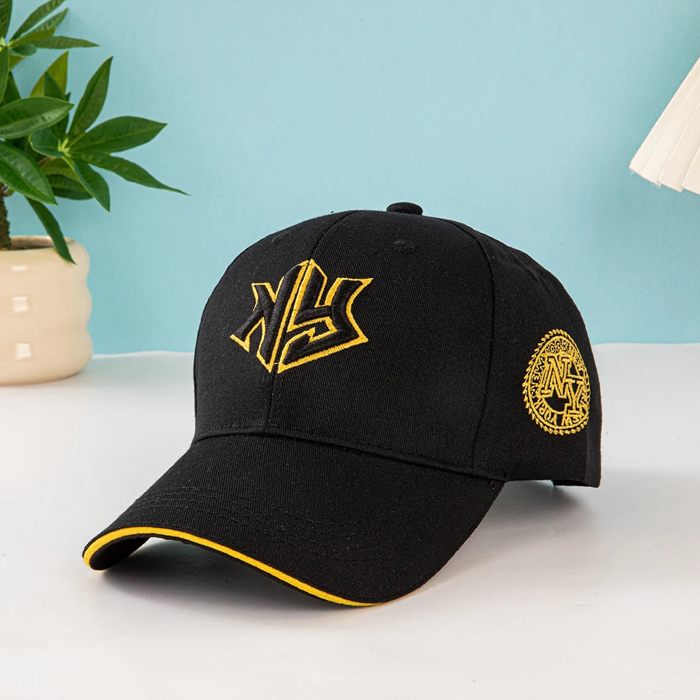 1 Baseballkappe Unisex mit gesticktem New York Logo und Sternen – Leichte Kappe, dehnbar mit verstellbarer Schnalle für Outdoor-Aktivitäten