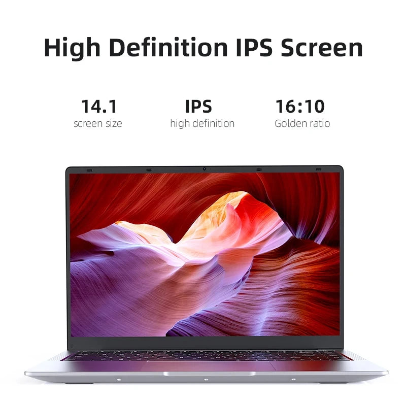 Xiaman Laptop Computer Windows 11 Pro Intel Atom A3950 Quad-Core 2025 Notebook PC 12GB RAM 1TB 2TB SSD 1920*1080 Office Computer