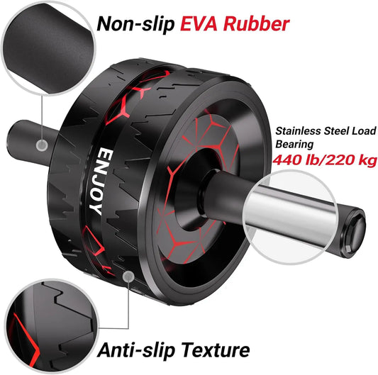 Ab Roller Wheel, Abs Workout Equipment for Abdominal & Core Strength Training, Home Gym Exercise Wheels for Men Women