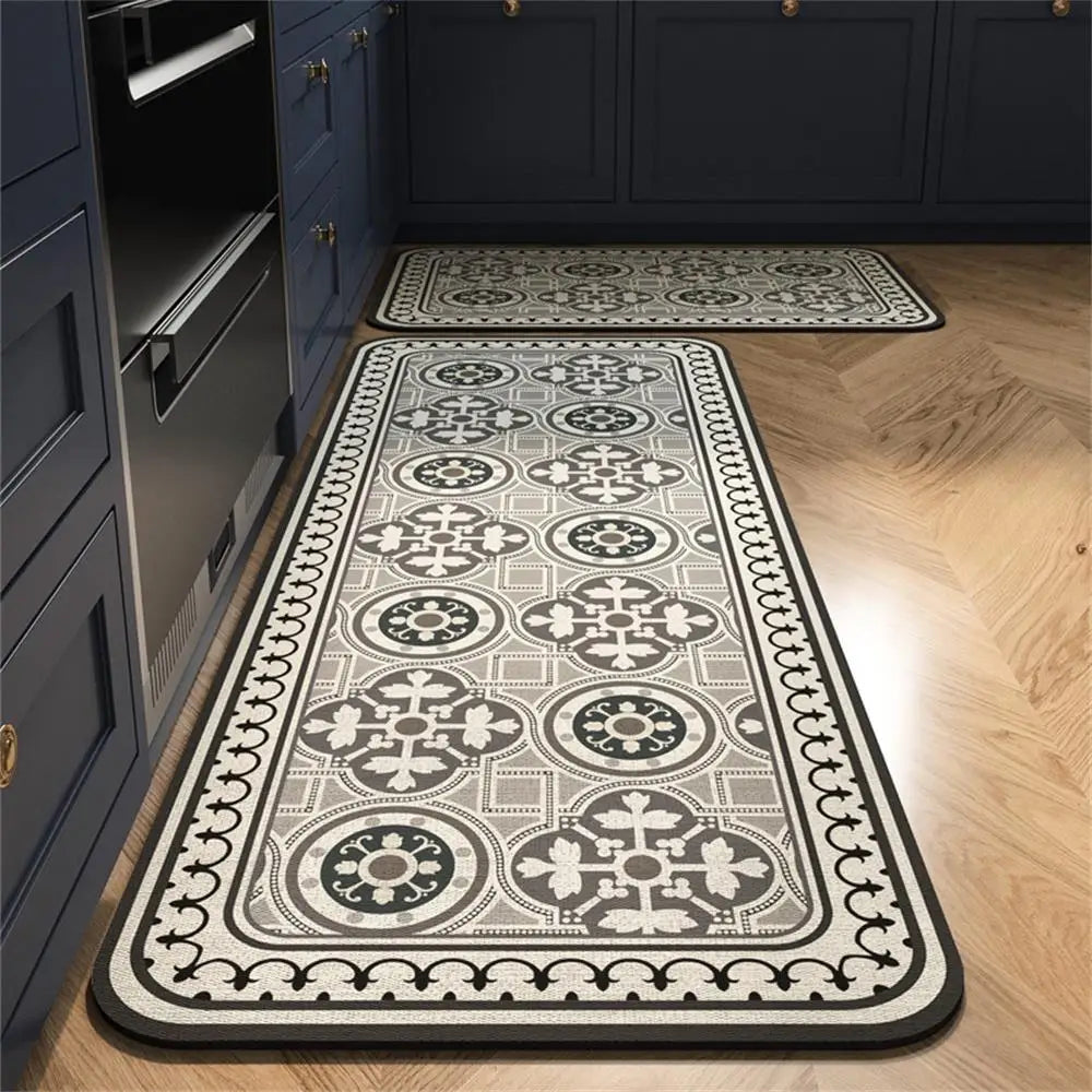 1 TAPIS de sol de cuisine imperméable, antidérapant, anti-saleté Tapis de pied Tapis de sol domestique Tapis long en velours cristal Tapis de porte 바닥 깔개