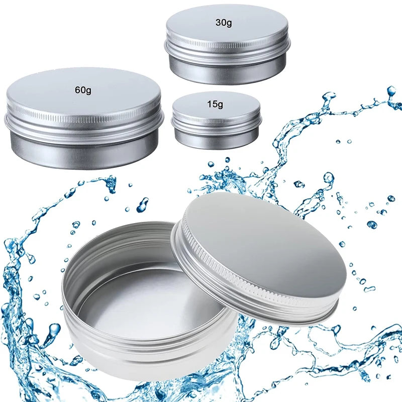 5 ml 10 ml 15 ml 30 ml 50 ml 80 ml round aluminum box tin can screw lid storage scented candle lip balm oil empty jar 10 pcs
