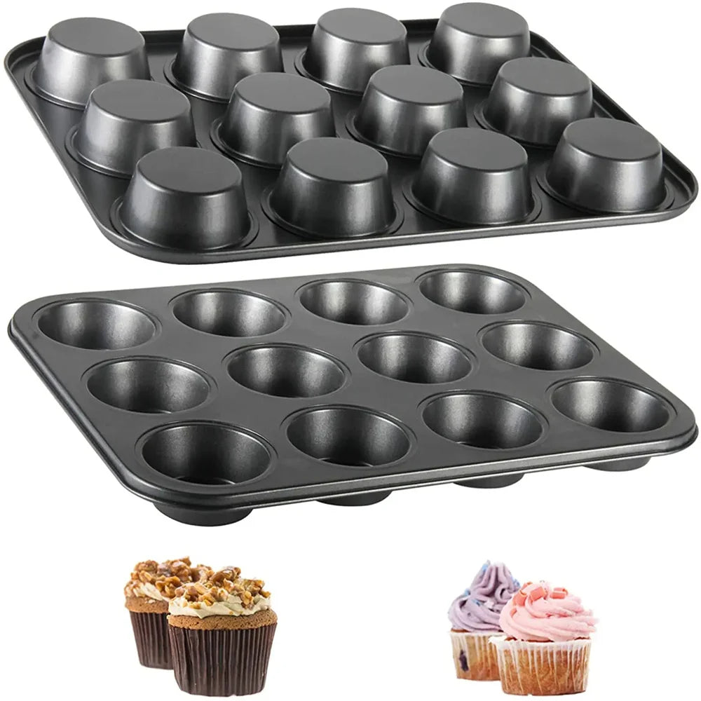 1pack Muffin Pan 6/12 Cups Square Cupcake Pan Muffin Tray Cupcake Mold Muffin Pan Carbon Steel Baking Pan Non Stick Bakeware