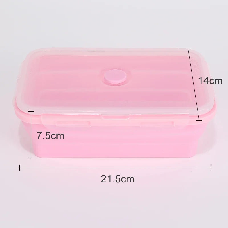 Boîtes de Conservation Alimentaire Pliables Boîte à Repas en Silicone avec Couvercle Bols Alimentaires Boîte à Repas Empilable pour Cuisine et Congélateur