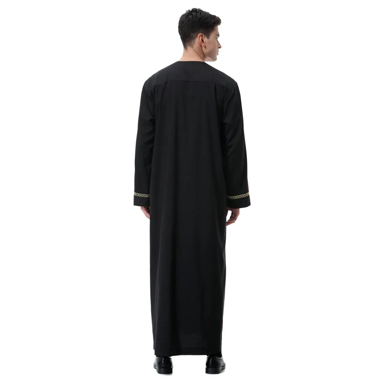 Jubba Thobe Homme Musulman Imprimé Fermeture Éclair Kimono Longue Robe Saoudienne Islamique Musulman Vêtements Abaya Caftan Islam Dubaï Robe Arabe