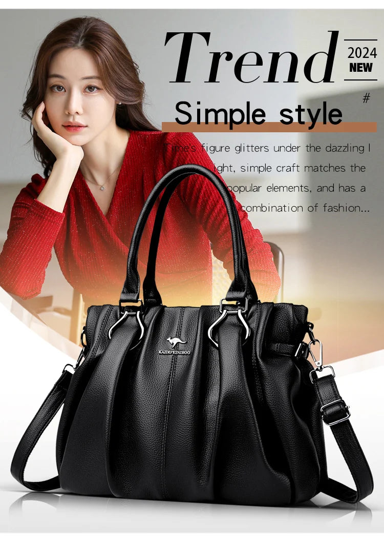 Sac cabas décontracté en cuir véritable, sacs à main de luxe pour femmes, sacs à main de marque, sacs à main en cuir souple de haute qualité pour le travail
