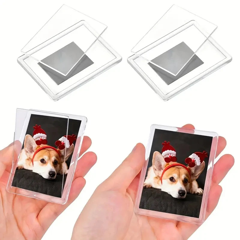 Small photo frame 12/20Pcs Blank Photo Frame Insert Fridge Magnets, Mini Magnetic Refrigerator Photo Picture Frames