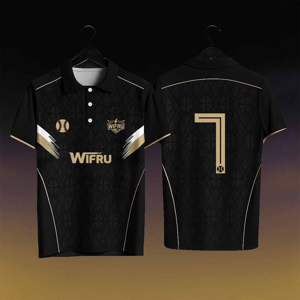 WIFRU Cricket Sport Trikot Herren Outdoor Leicht Atmungsaktiv Schnelltrocknend POLO-Shirt Jugend Trainer Individuelle Nummer Uniform Oberteile