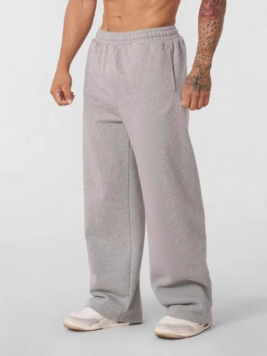 Herren Amerikanische Freizeit-Hose, gerade geschnitten, locker, Oversized, mit elastischem Bund, modische Sporthose, Laufhose
