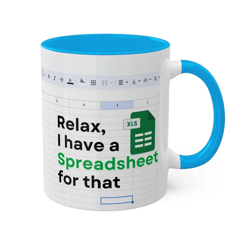 Kreativer tragbarer Excel-Muster-Keramikbecher für Zuhause, Büro, Schreibtisch, Kaffeebecher, Wasserbecher, lustiges Geschenk, 1 Stück