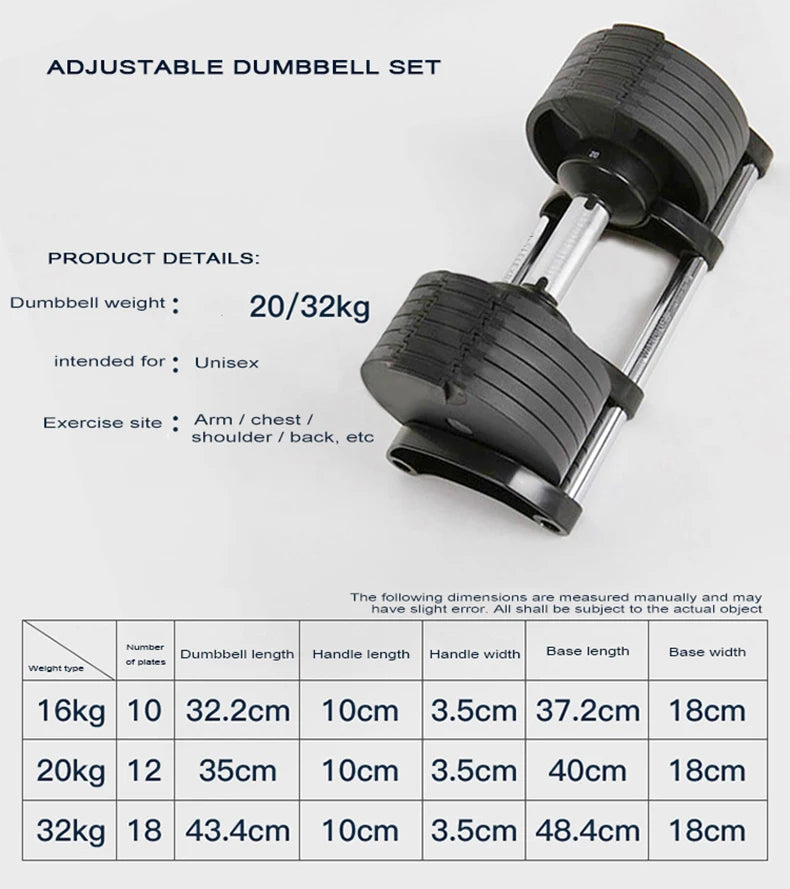 Ensemble d'haltères ronds ajustables, deuxième génération, augmentation de 2 kg, 24 kg, 36 kg, Fitness, Nouvelle mise à niveau