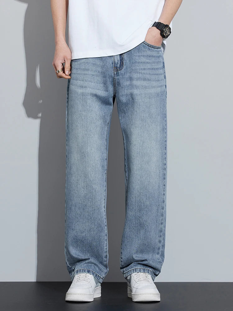 2025 Frühjahr/Sommer Neue Herren Lyocell Loose Jeans Sommer Dünn Atmungsaktiv Straight Leggings Retro Business Casual Mode Koreanisch M