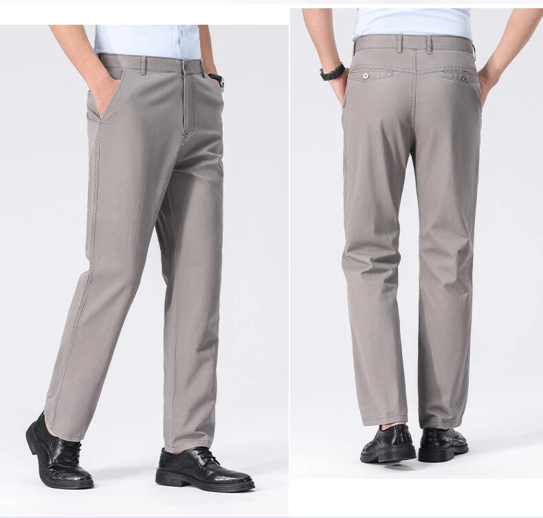 Pantalon Chino Homme Décontracté habillé, Pantalon de Travail Printemps Été Automne, Léger et Confortable avec Poches