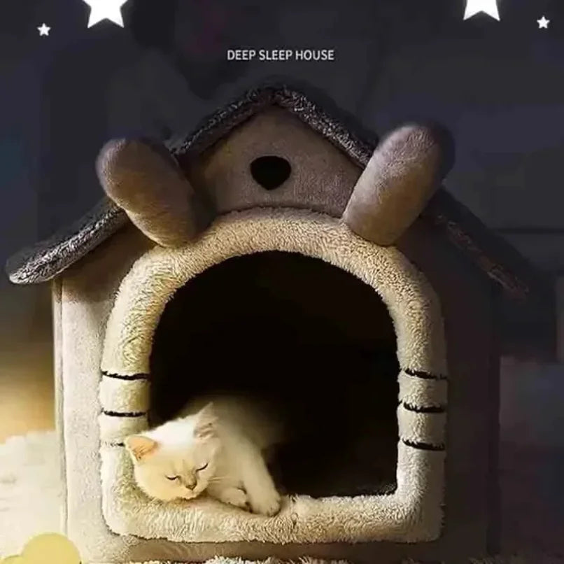Indoor Warme Hundehütte, weiches Haustierbett, Zelthütte, Hundezwinger, Katzenbett, abnehmbares und waschbares Kissen, ganzjährig universell einsetzbar