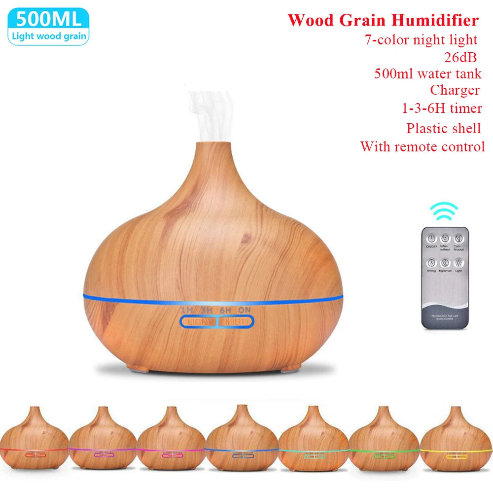 Aroma-Diffusor Ätherisches Öl Aromatherapie Ultraschall-Luftbefeuchter Automatische Fernbedienung Luftbefeuchter 300 500 1000ml