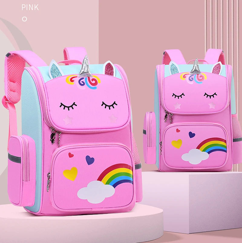 Kinderrucksack für Mädchen Einhorn Kinderrucksack Regenbogenaugen Schultasche Teenager Mädchen Rucksack für Reisen Wasserdicht Mochilas