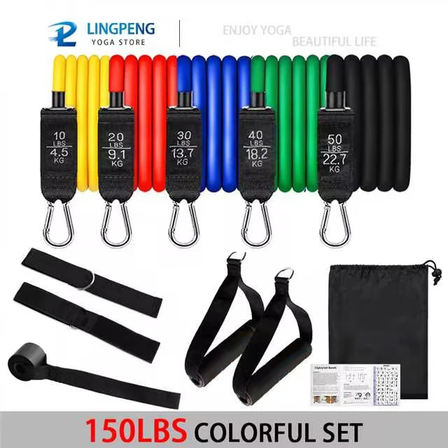 Fitness Widerstandsgummi Yoga Elastisches Band Upgrade Trainingsstange Set Pilates Training Übungsfitnessgeräte Zugseil
