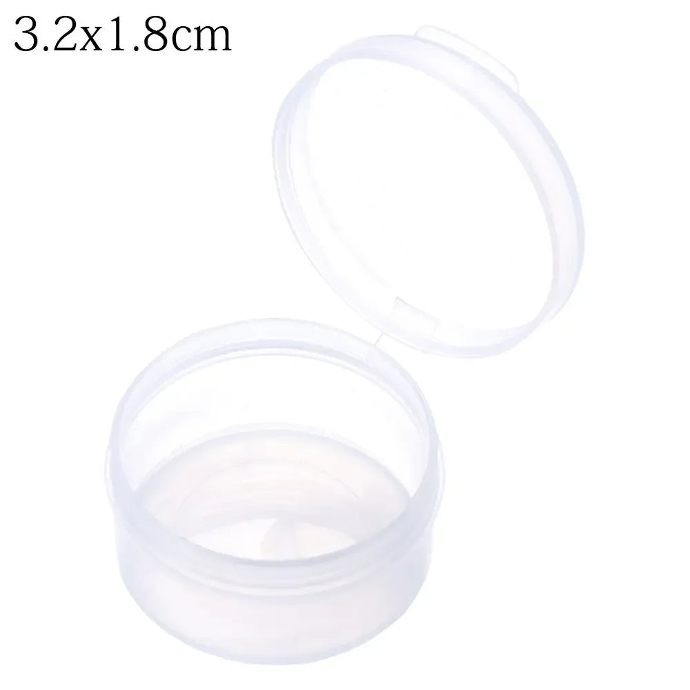 Square Round Plastic Transparent Storage Box Small Items Sundries Organizer Case Jewelry Beads Container Box Tools Accessories