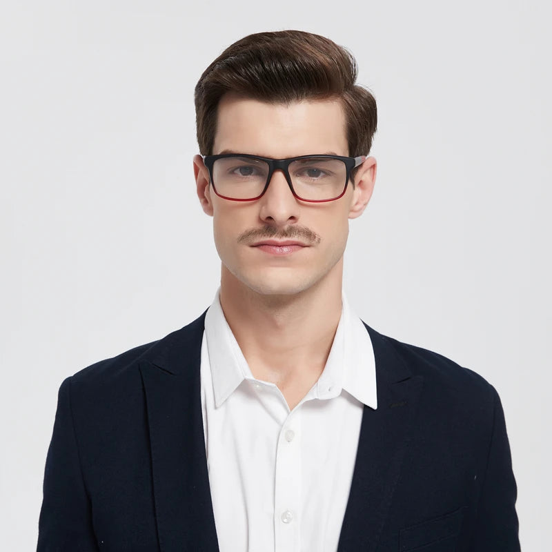 3-Pack Men's Blue Light Blocking Reading Glasses, Classic Square Frame Anti-Fatigue Computer Reader Eyeglasses