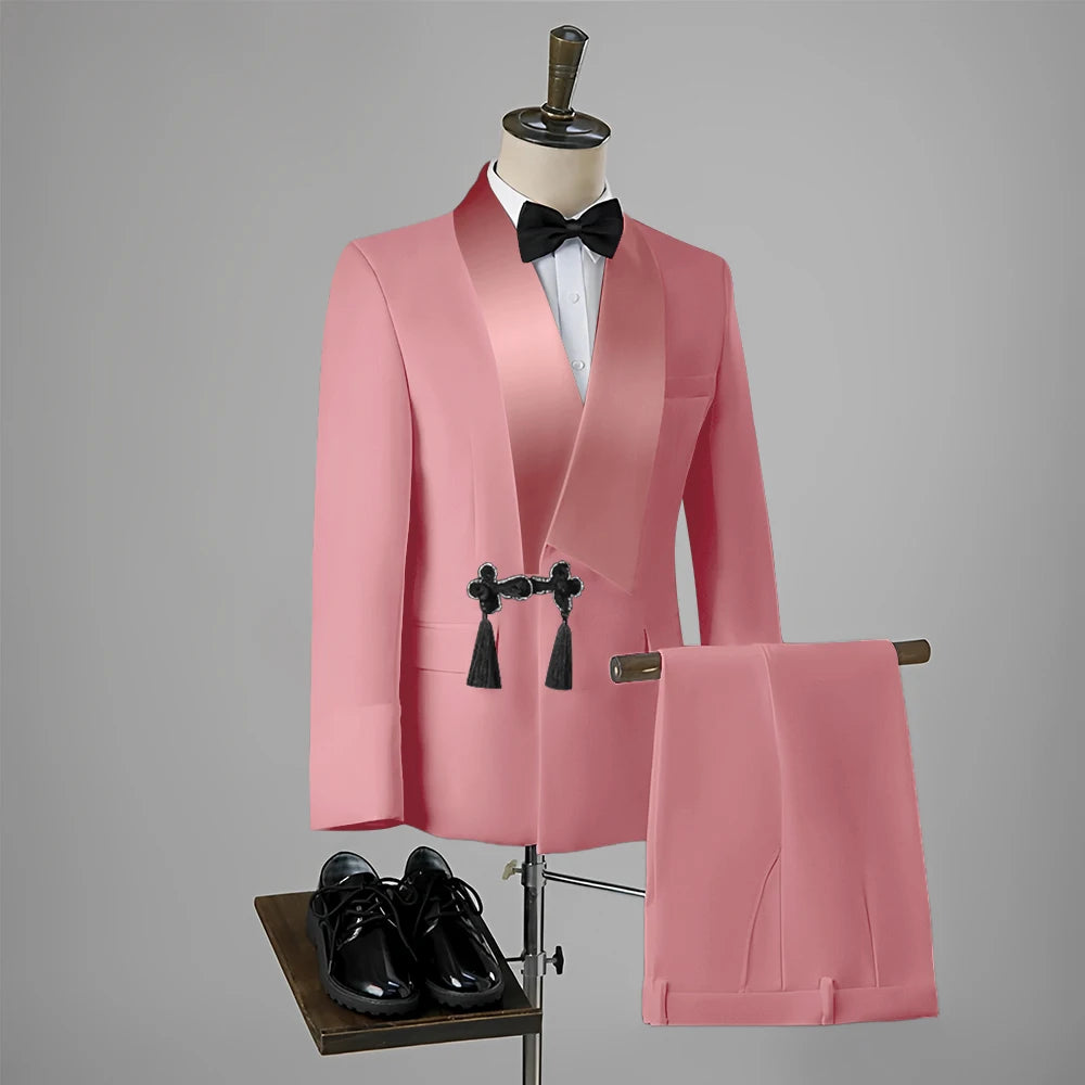 Men Suit Wedding Slim Fit Tassel Shawl Tuxedo