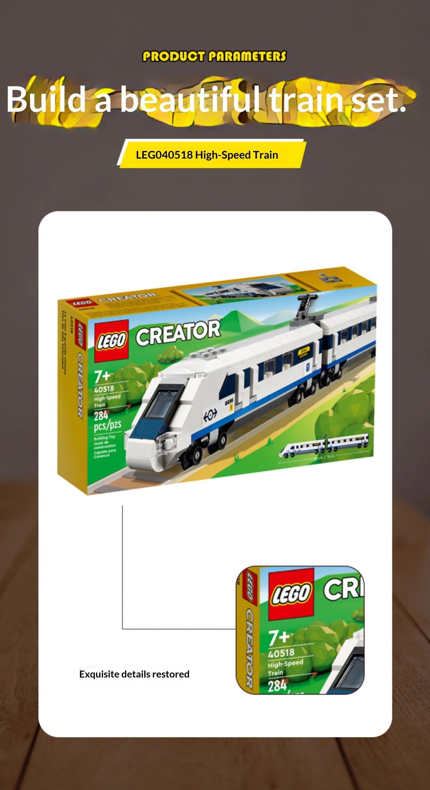 Lego Creative Versatile Series 40518 High Speed Train Boys and Girls Children's Puzzle Building Toy Gift