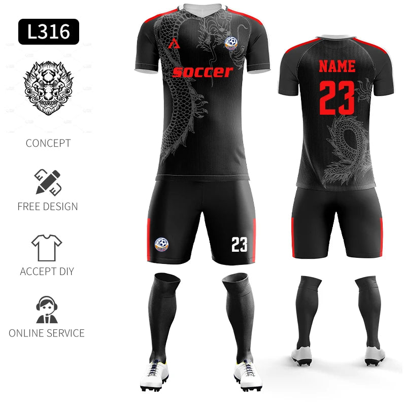 Maillot de football personnalisé par sublimation, uniforme de football en polyester, uniforme de football pour club, maillot de football respirant pour hommes