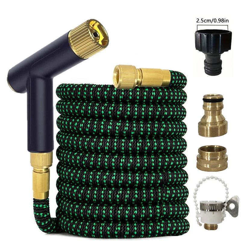 Best Selling Flexible Garden Hose Adjustable High Pressure Car Wash Water Gun Double Latex Durable Irrigation Watering Pipe