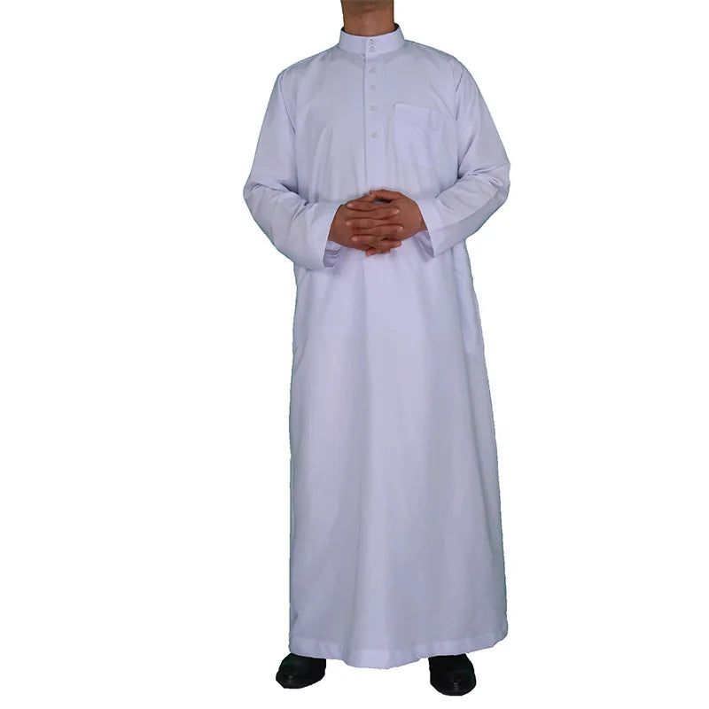 Islamische Kleidung Herren Langarm Locker Muslimische Männer Saudi-Arabien Pakistan Kurta Muslimische Kostüme Muslimisches Kleid Kaftan Thobe