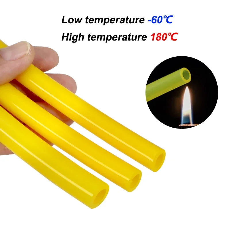 Tuyau en silicone souple jaune de qualité alimentaire de 1 à 10 m de diamètre 1 2 3 4 5 6 7 8 9 10 12 16 - 32 mm, connecteur de tuyau d'eau, tuyau en caoutchouc flexible