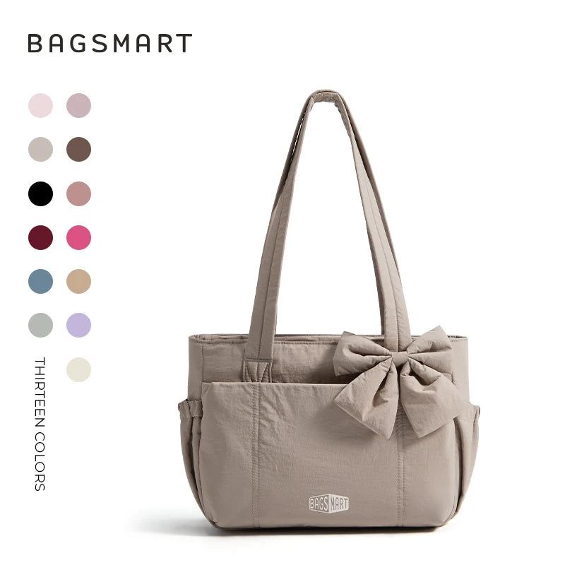 BAGSMART Sac fourre-tout trois tailles avec plusieurs poches, sac à main gonflé, sac à bandoulière décontracté, sac fourre-tout grande capacité