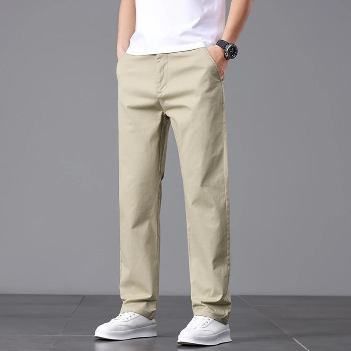 2025 Stretch Herrenhose Straight Fit Baumwolle Golfhose Herren Frühling Sommer Anzughose Büro Arbeit Freizeit Schwarz Marineblau Khaki