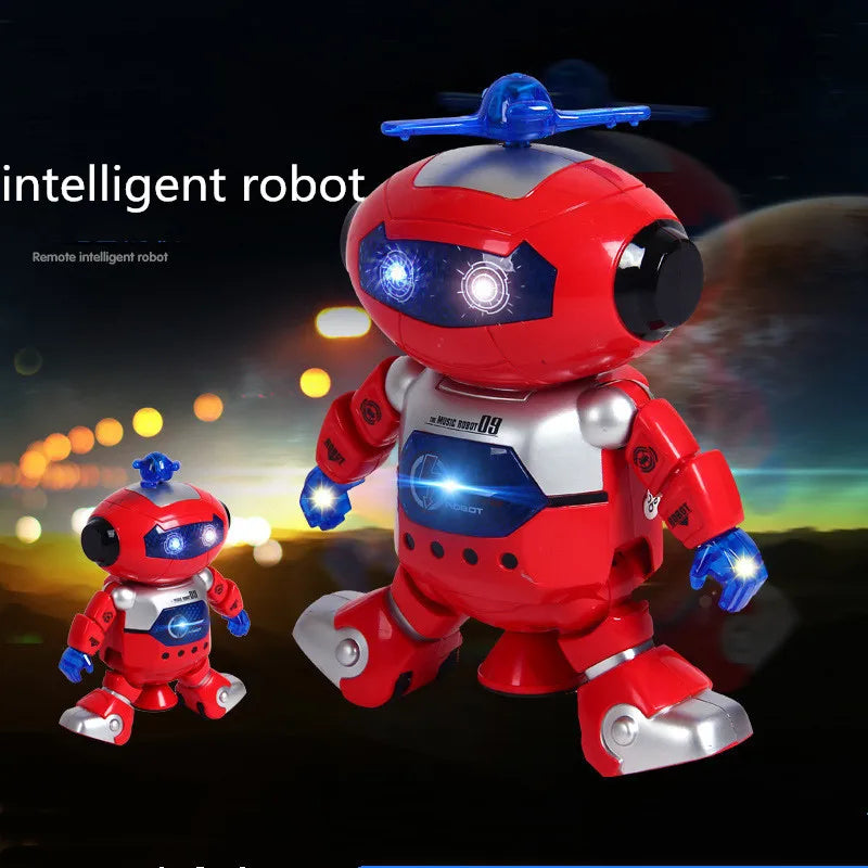 Jouets Robots Dansants Rotatifs pour Enfants avec Musique Lumière LED Jouets Électroniques Marcheurs pour Garçons Filles Cadeau d'Anniversaire Noël