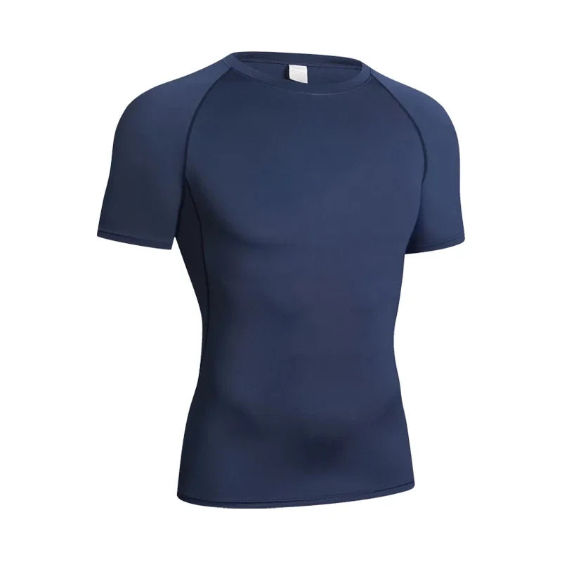 Sport T-Shirt Herren Kompressions Laufshirt Elastisches Langarm Fitness Sport-Top Gym Workout Unterhemd Sportbekleidung