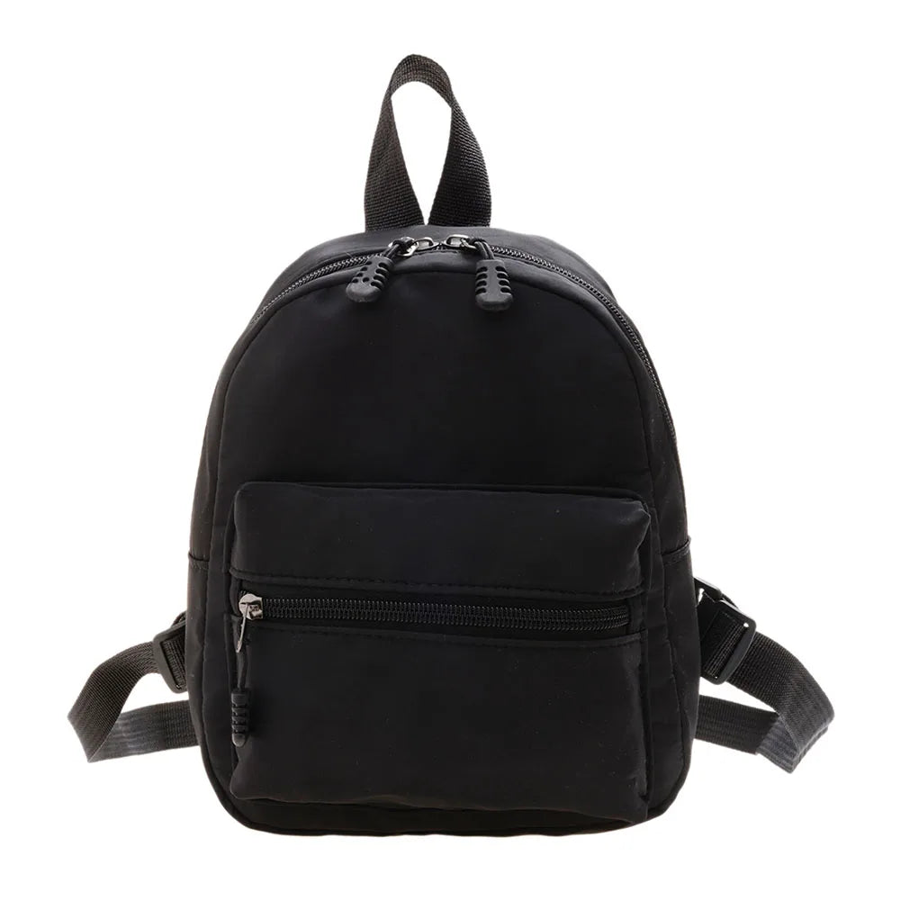 Fashion Uni-Farbe Rucksack Damen Nylon Ranzen Preppy Stil Mini-Rucksäcke