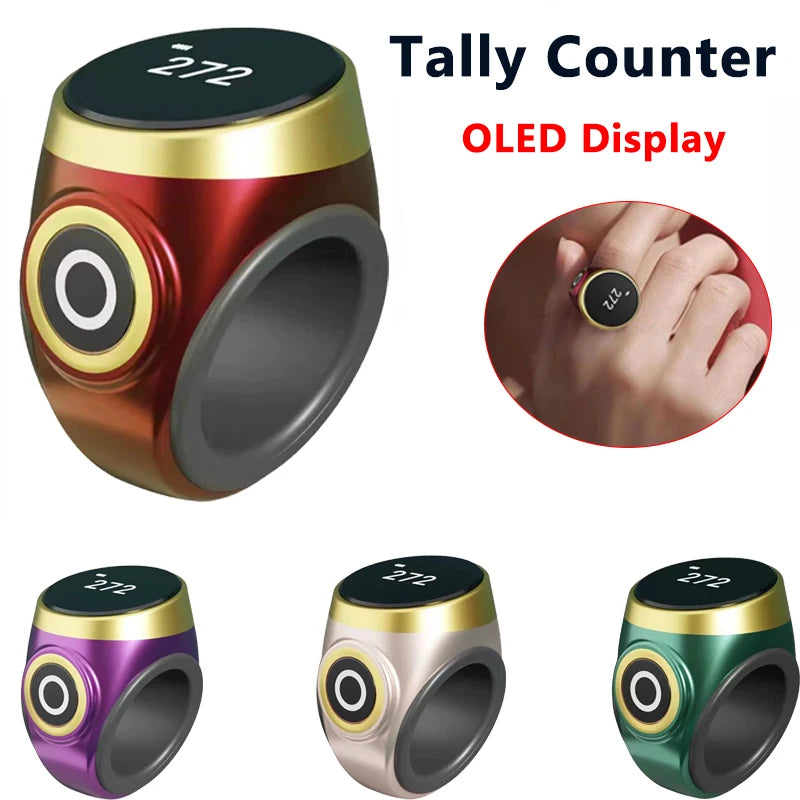 Smart Tasbih Tally Digital Counter for Muslims Tasbeeh Zikr Ring 5 Prayer Time Vibration Reminder Waterproof