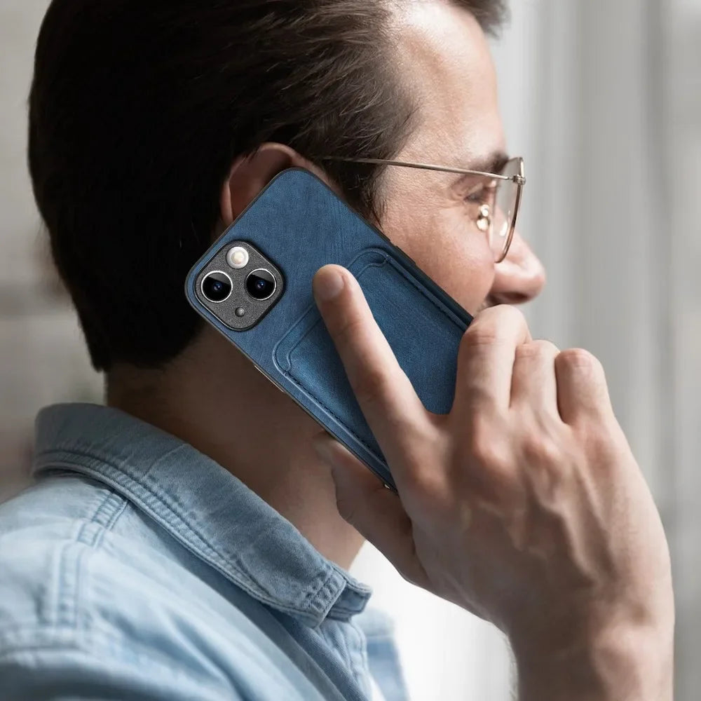 Vintage-Lederhülle mit abnehmbarem magnetischem Kartenhalter für iPhone 17 Air 16e 16 Pro Max 15 14 Plus 13 12 11