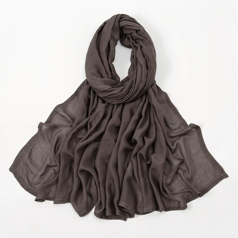 Neuer 170*70cm muslimischer Modal Hijab Viskose-Baumwoll-Schal für Frauen, einfarbig, Kopftuch, islamischer Turban, Haarband, Schleier