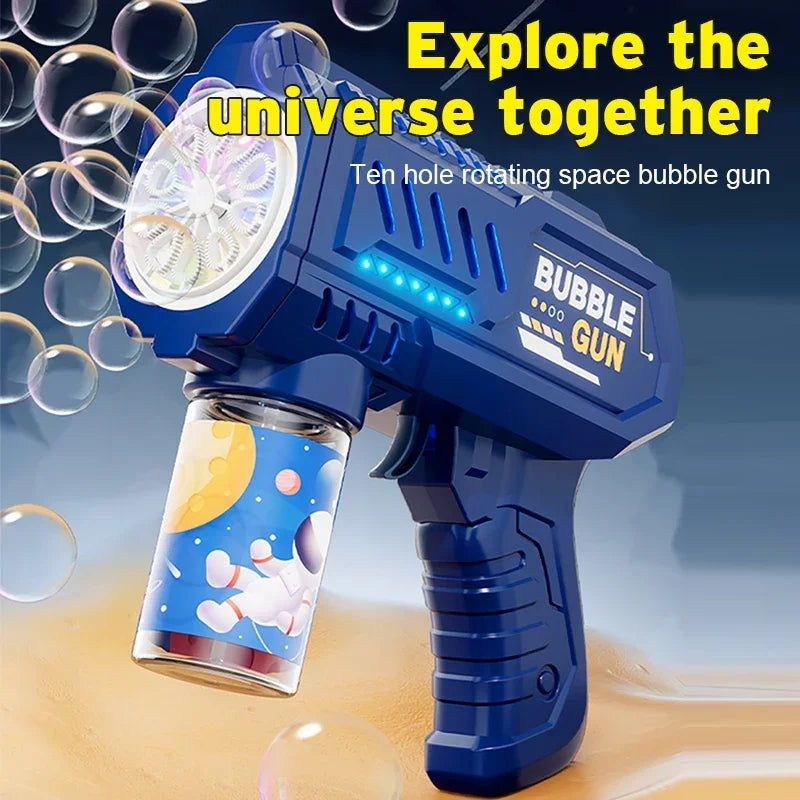 Vollautomatische Blasenpistole Raketen-Blasenmaschine Automatischer Gebläse mit Blasenflüssigkeit Spielzeug für Kinder Strand Outdoor-Blasengeschenke
