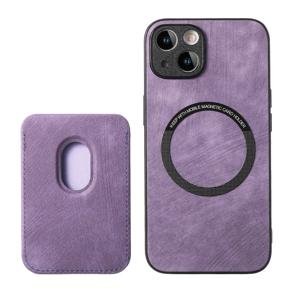 Vintage-Lederhülle mit abnehmbarem magnetischem Kartenhalter für iPhone 17 Air 16e 16 Pro Max 15 14 Plus 13 12 11