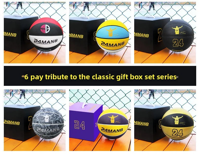 Ballon de basket silencieux taille 7# Dribble intérieur en mousse sans air rainurée Ballon de basket silencieux Dribble extérieur Entraînement Ballon Kobe Cadeau