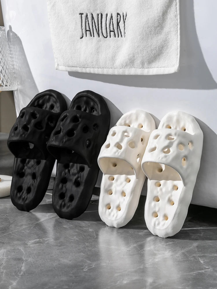 Men's Non-Slip Slide Sandals for Home, Breathable Quick-Dry House Slippers with Open Drainage for Indoor Shower Summer Wear