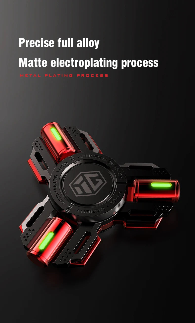 Permanenter Leucht-Fidget Spinner Hand Spinner Legierungsmaterial Lange Rotation Hohe Geschwindigkeit EDC Kind Erwachsener ADHS Stressabbau Spielzeug Geschenke